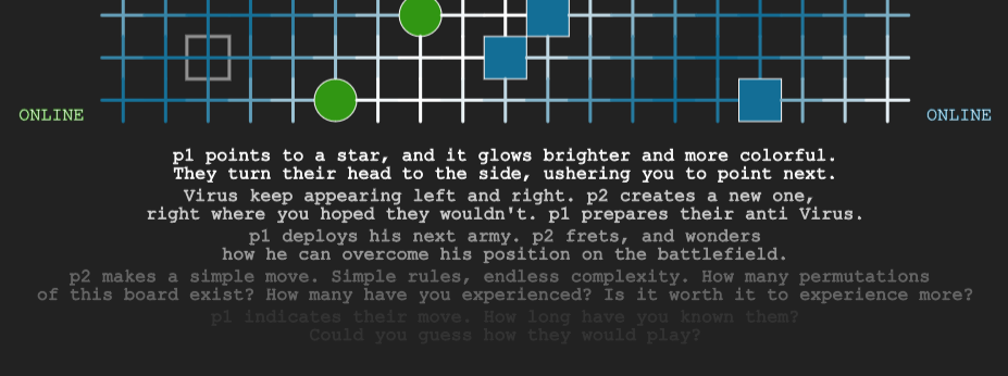The narrator of pente.io moving a match along.
